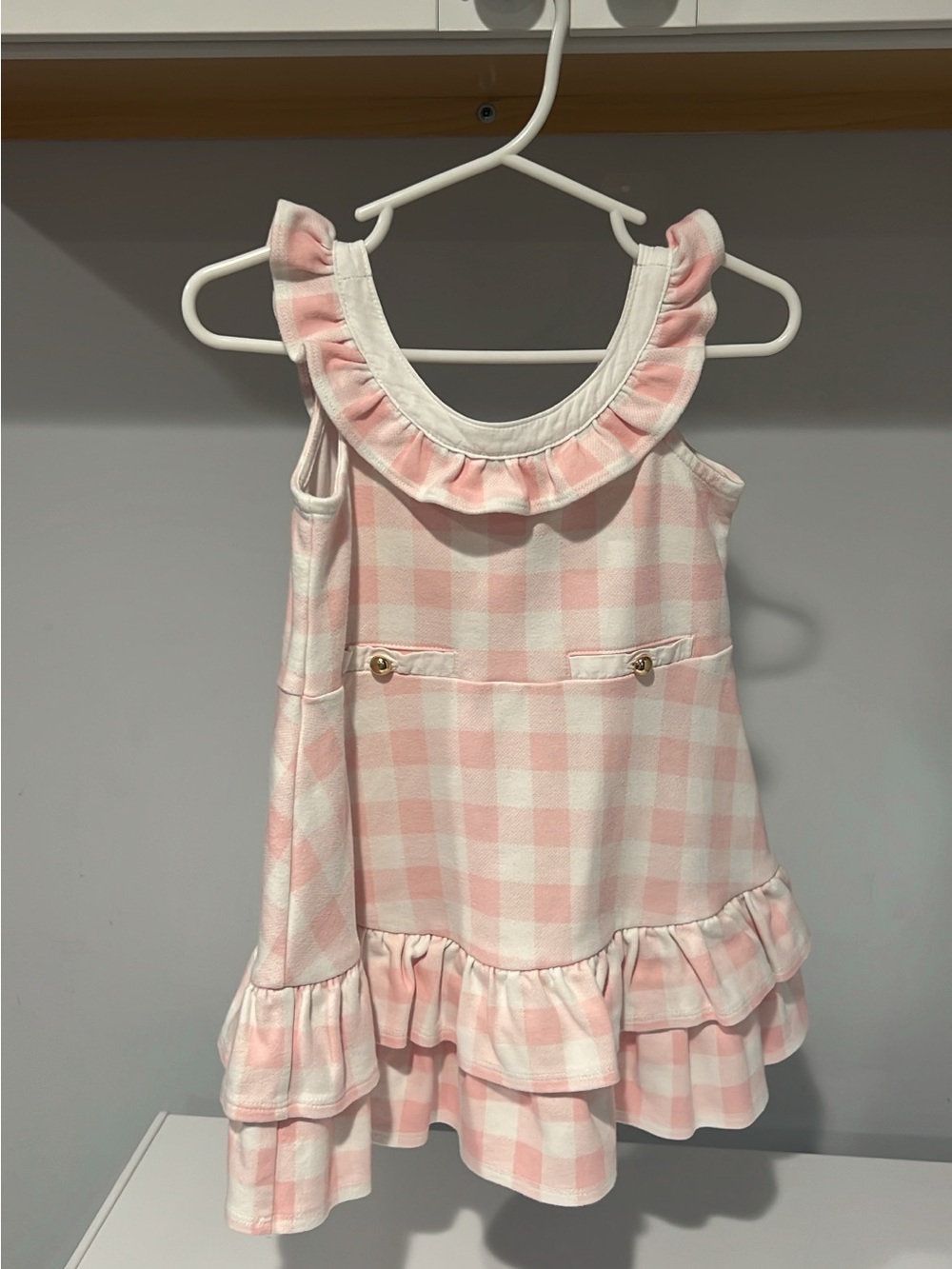 Janie and Jack 18-24 months Girls Pink Gingham Ruffle Dress